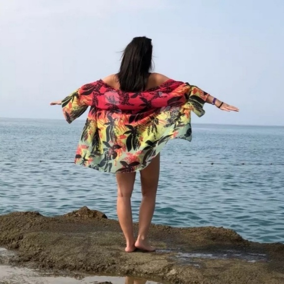 Colorful Summer Beach Neon Cover up - Picture 3 of 8